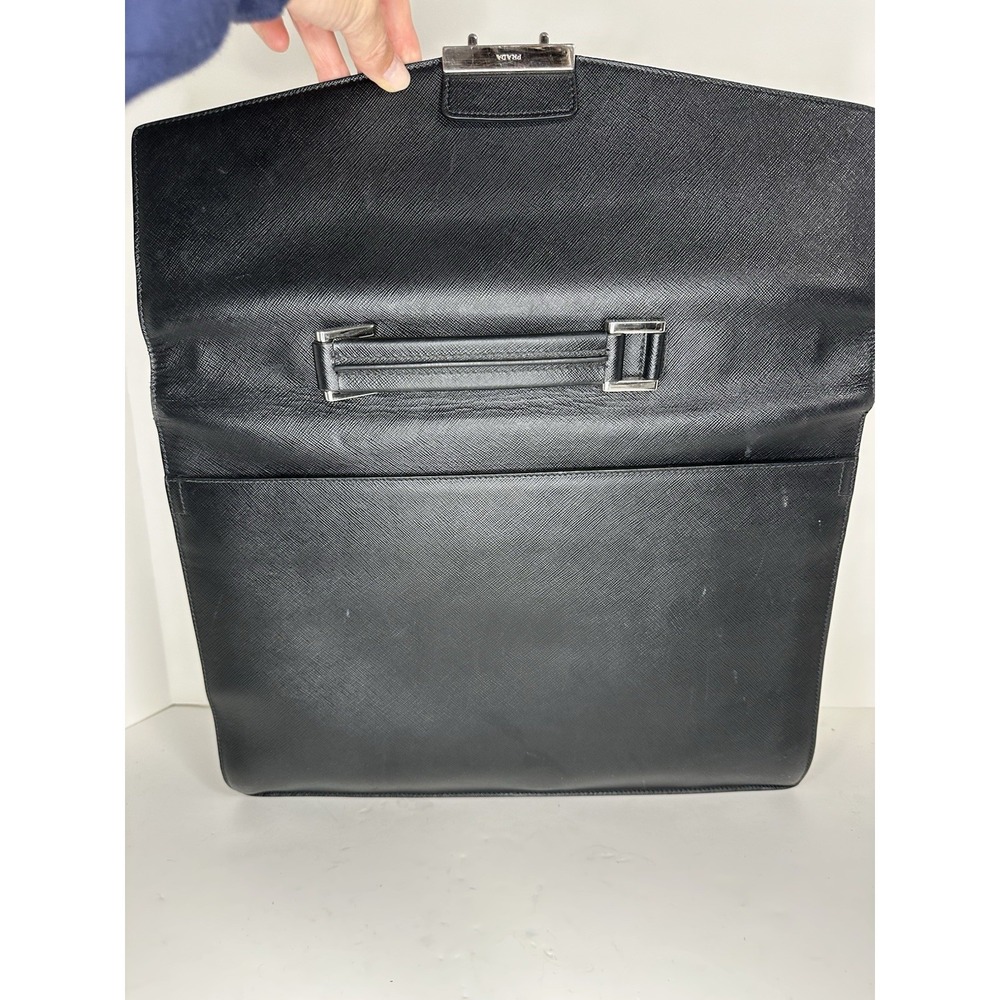 Prada, Black Leather‎ Briefcase/Document Bag - Picture 14 of 14